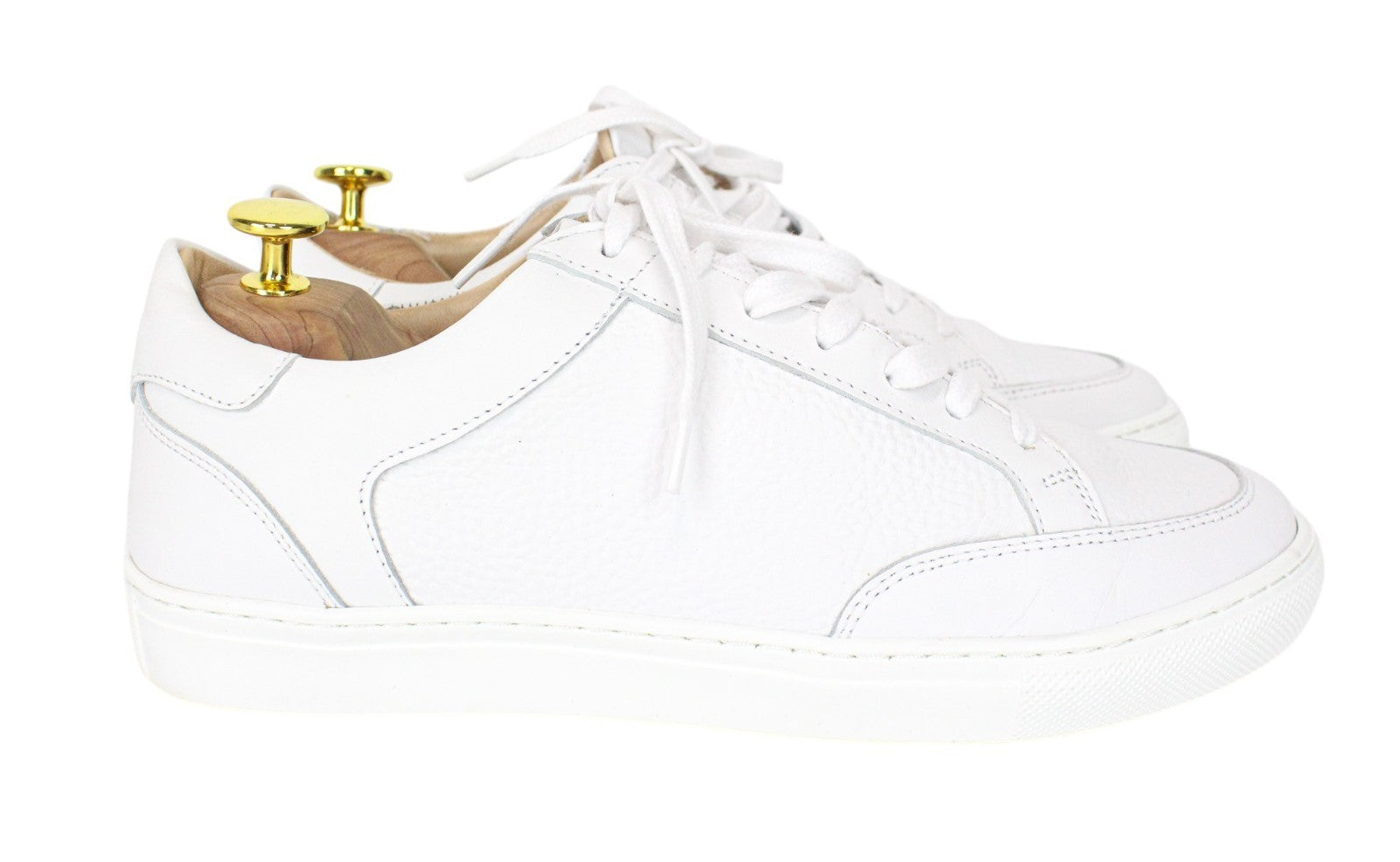 SUITSUPPLY Men Trainers EU40 Boys White Grained Leather Unisex Casual Sneakers