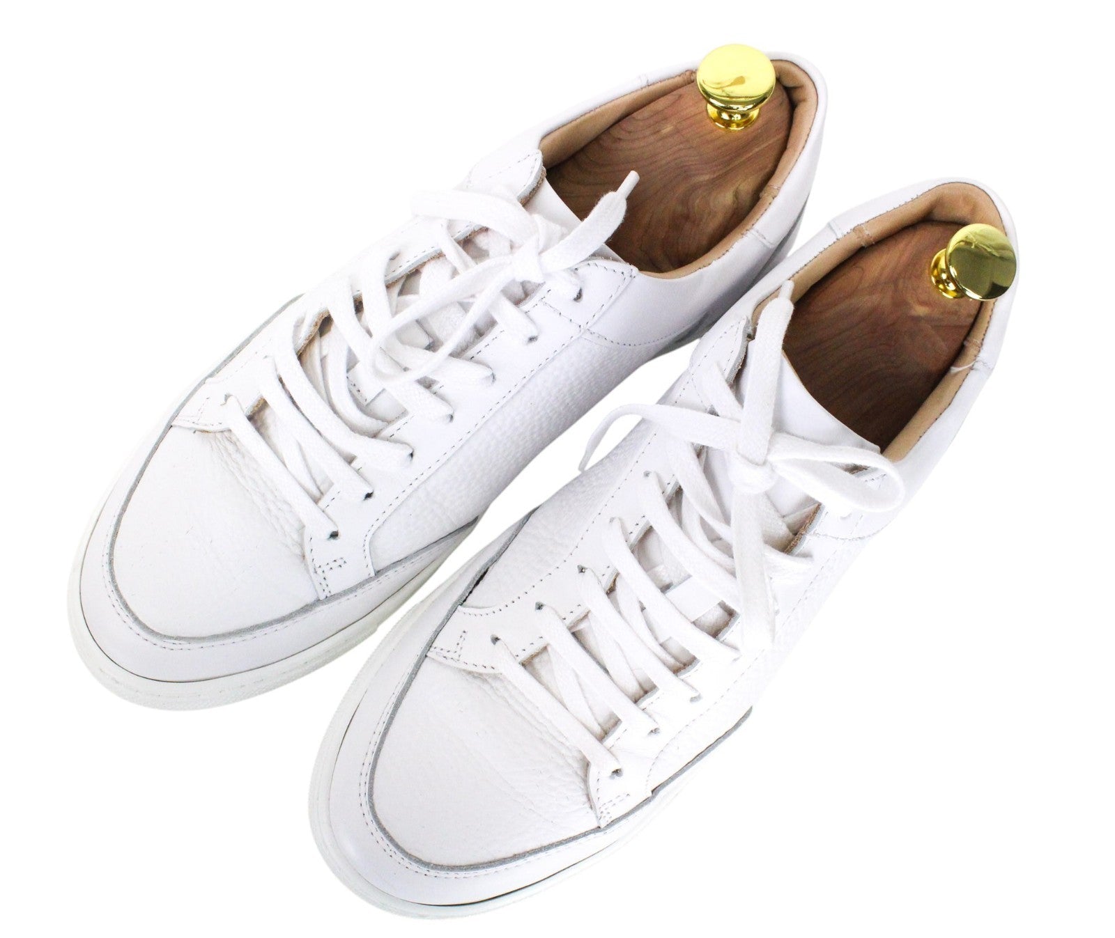 SUITSUPPLY Men Trainers EU40 Boys White Grained Leather Unisex Casual Sneakers