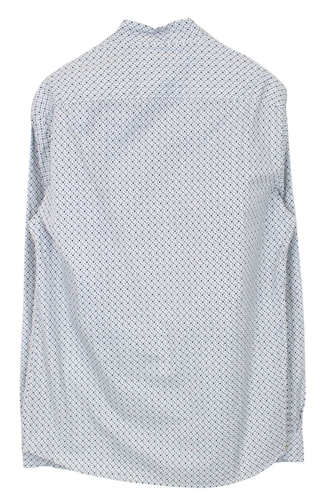 SCOTCH & SODA Men Shirt XL Blue Graphic Printed Pure Cotton V-Neckline Classic