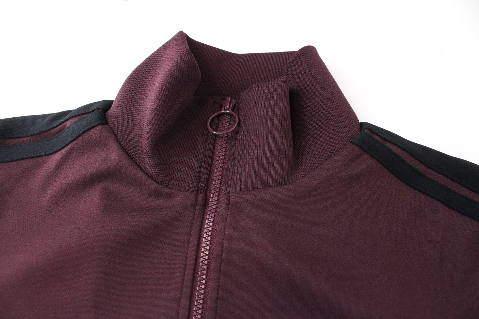 REPLAY Men Sweatshirt L Burgundy Ribbed High Neck Jersey Track Zip Up Classic