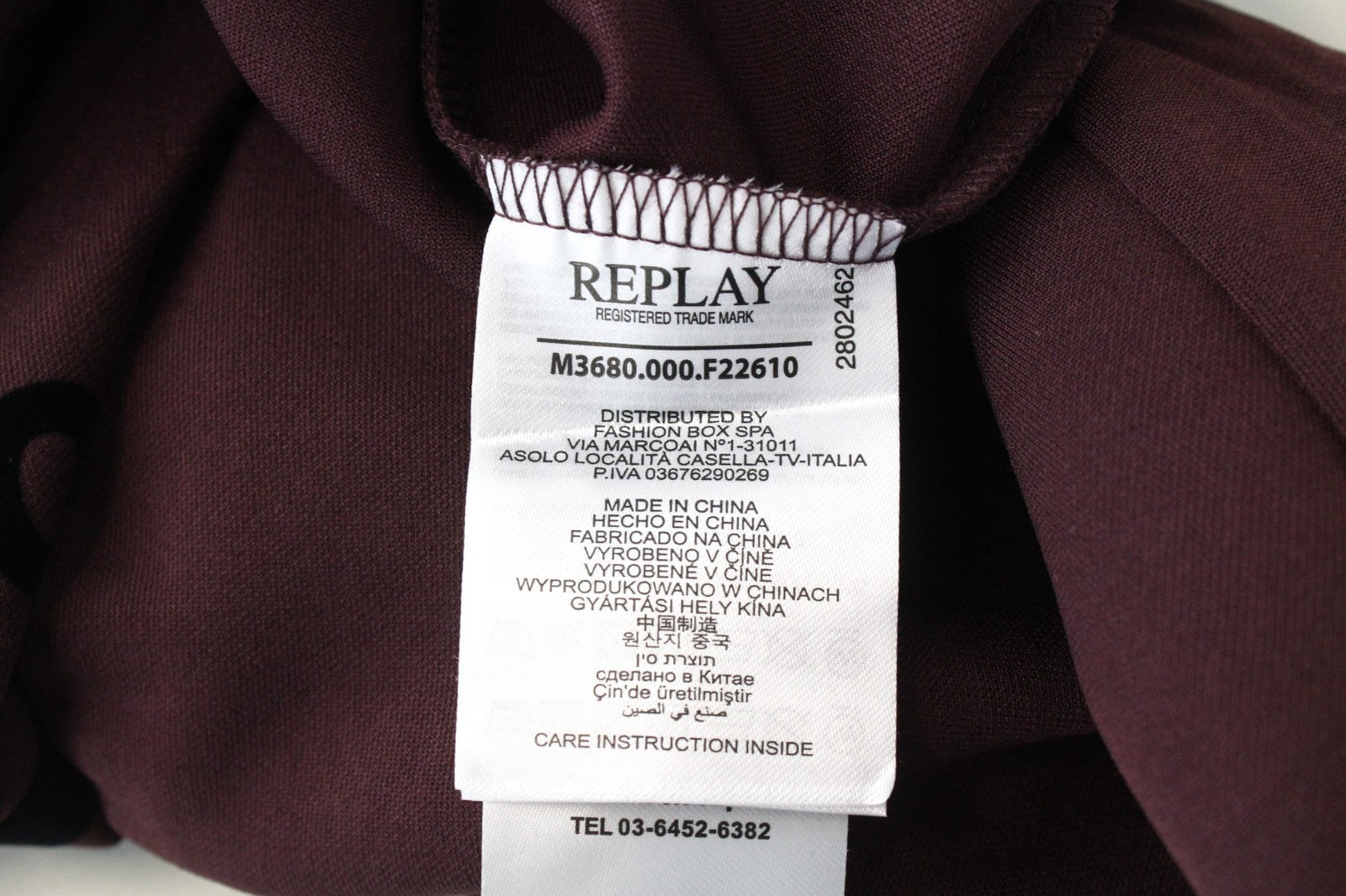 REPLAY Men Sweatshirt 2XL Sport Burgundy High Neck Jersey Track Zip Up Ribbed