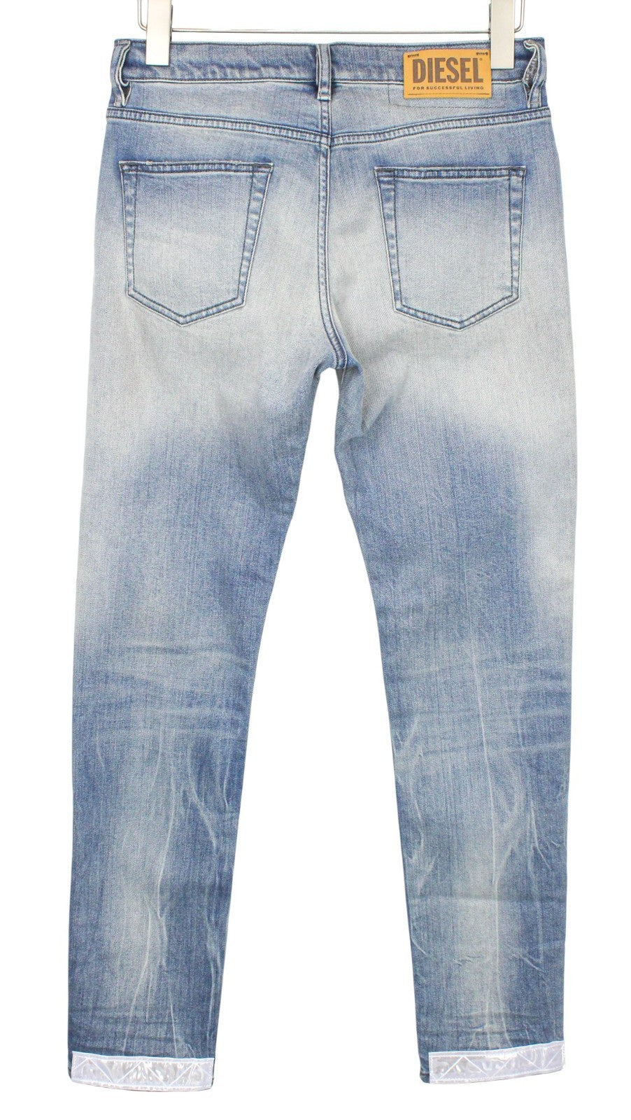 DIESEL D-Strukt 081AP Men Jeans W29/L32 Blue Stretch Tapered Fit Distressed