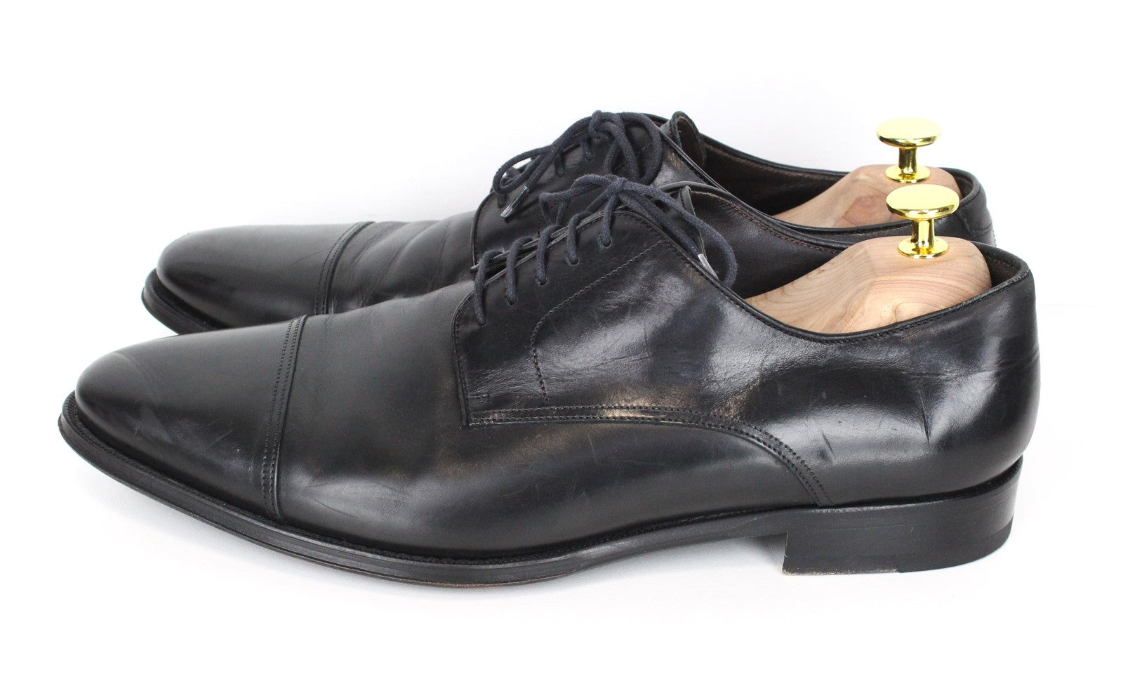 SUITSUPPLY Men Formal Shoes EU43.5 Black Formal Blake-Stitched Leather Derby