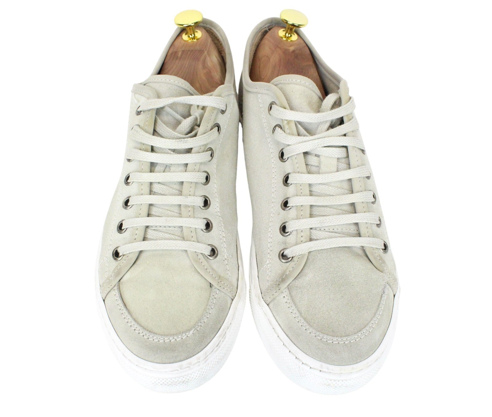 SUITSUPPLY Men Sneakers EU40 Beige Leather Low-Shaft Suede Calfskin Classic