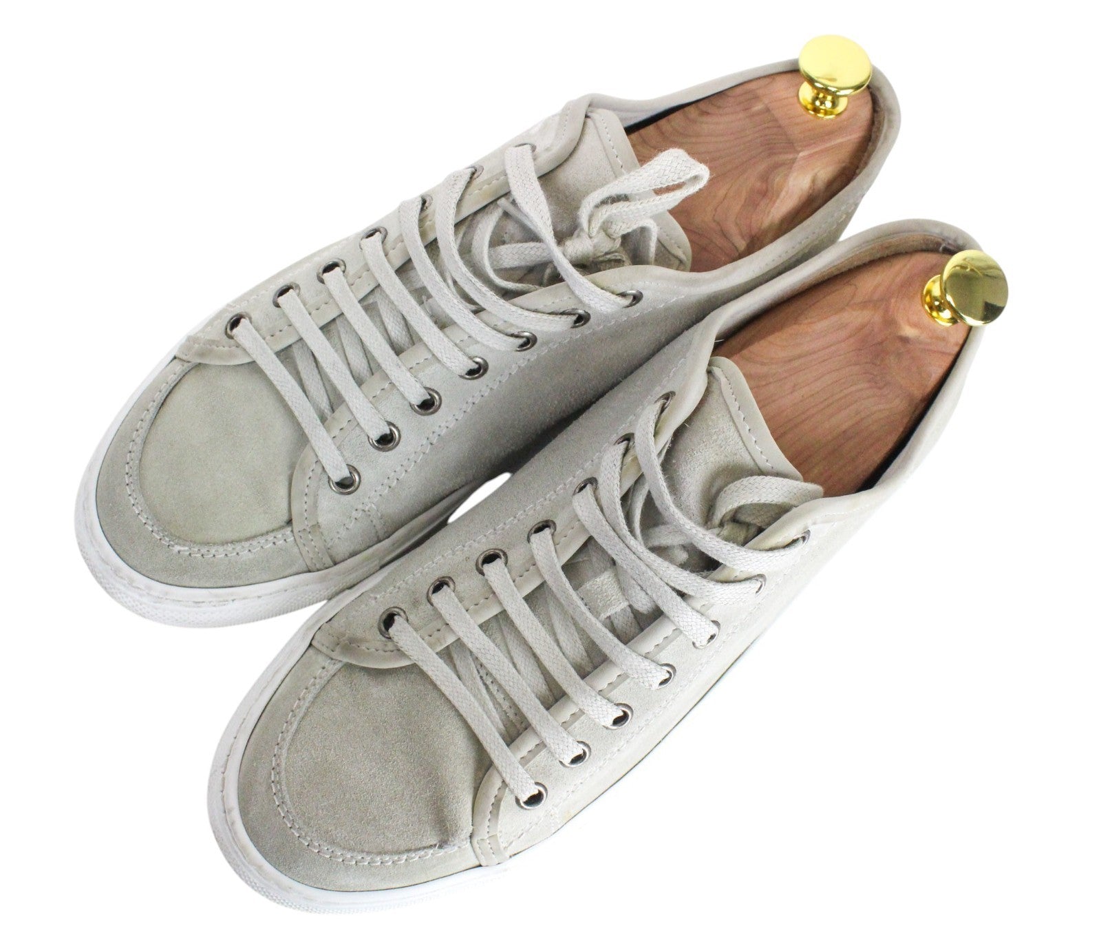 SUITSUPPLY Men Sneakers EU40 Beige Leather Low-Shaft Suede Calfskin Classic
