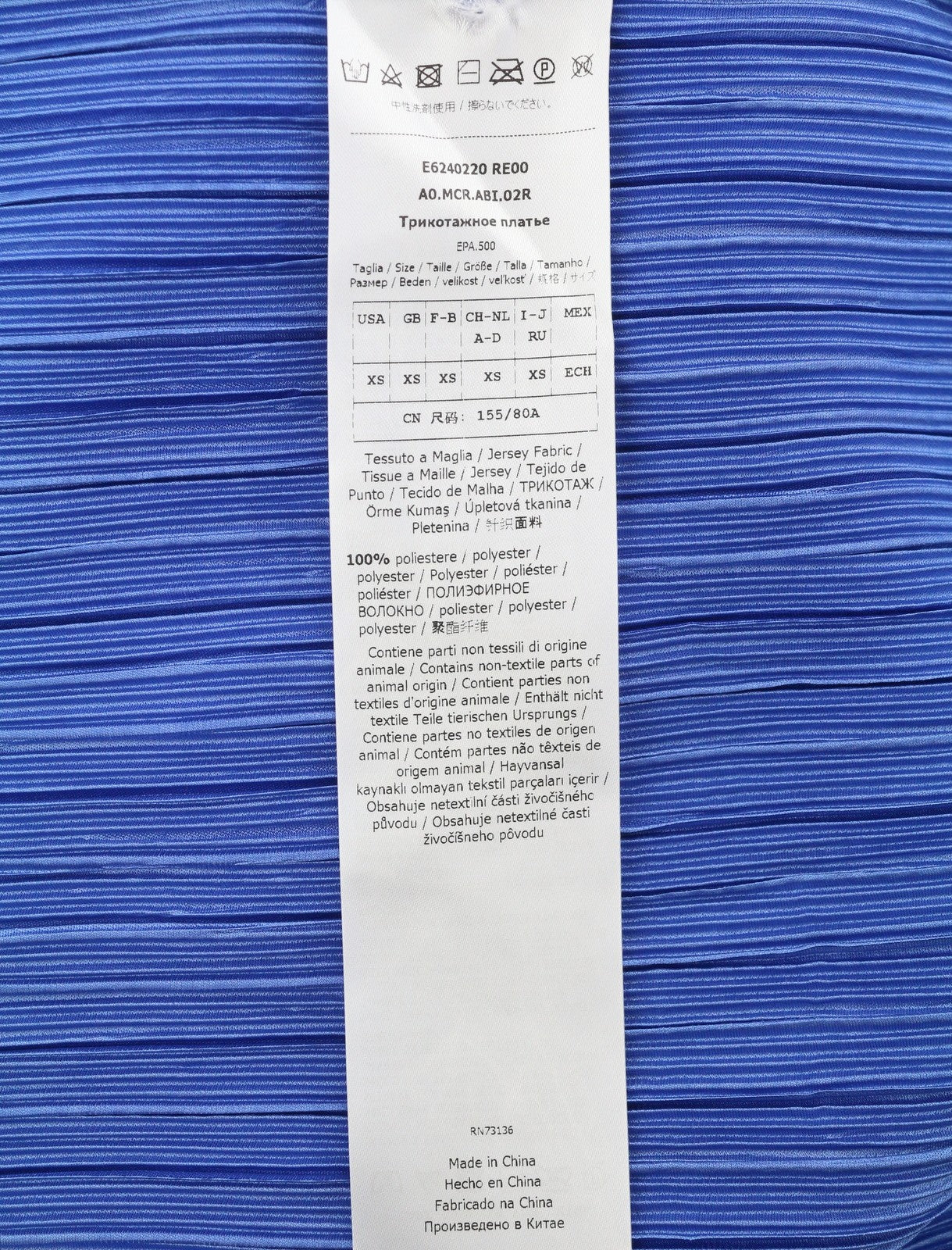 MAX&CO. Women Dress XS Blue Jacquard Belted Mini Short Sleeve