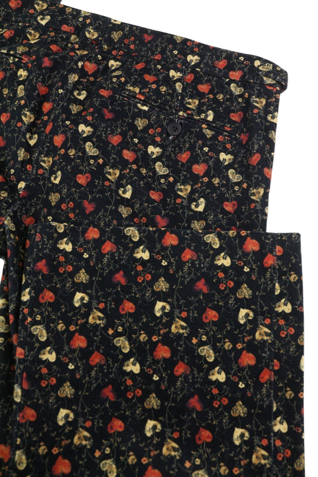R13 Boy Flare Tuxedo Women Trousers Pants 29 Black Hearts Soft PS26 Multi