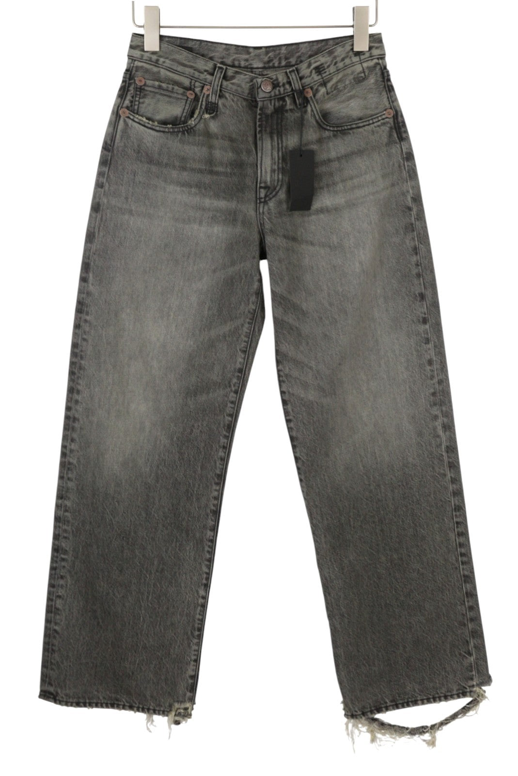 R13 D'Arcy Loose Women Jeans 25 Leyton Black Washed Distressed PF26
