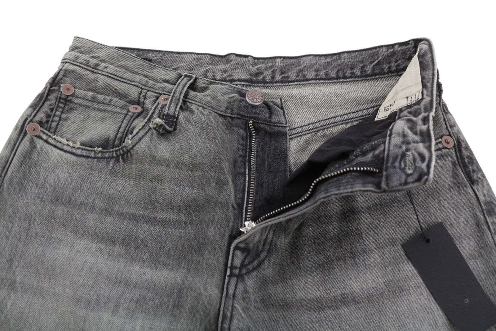 R13 D'Arcy Loose Women Jeans 25 Leyton Black Washed Distressed PF26