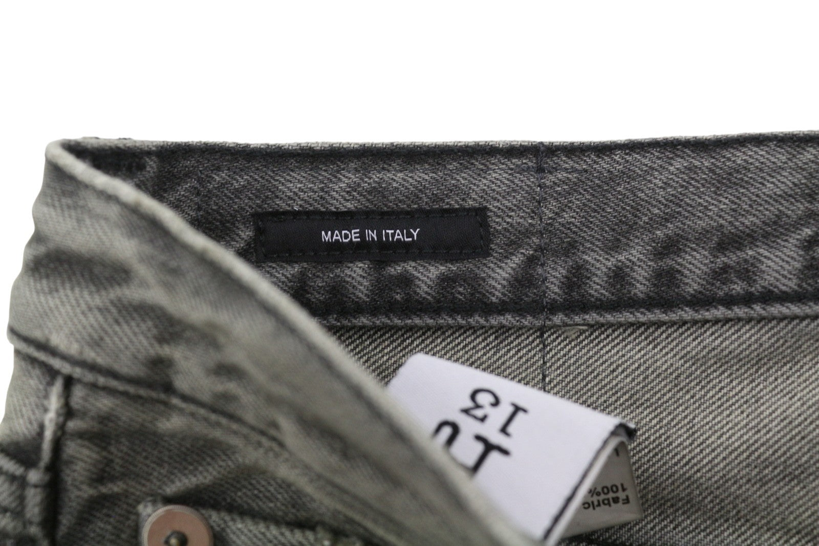 R13 D'Arcy Loose Women Jeans 27 Leyton Black Fade Whisker Rip PF26