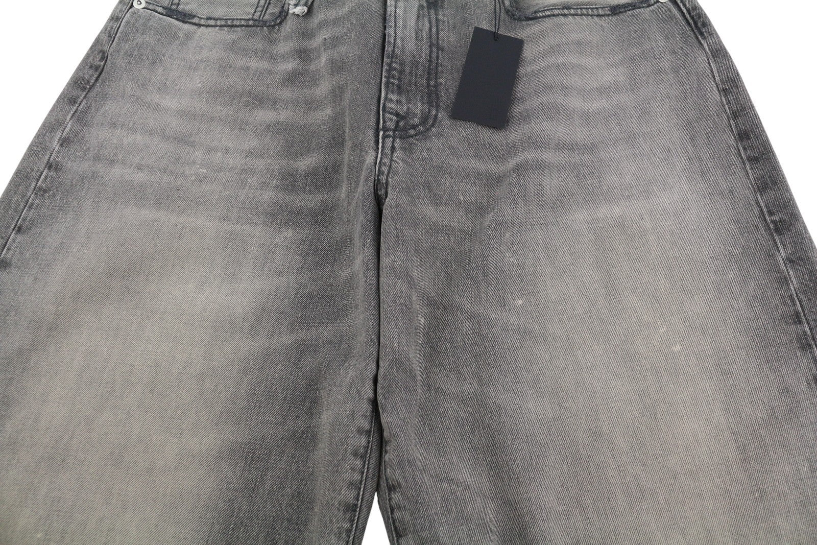 R13 D'Arcy Loose Men Jeans 33 Polaris Black Whisker Distress PS26 RRP895