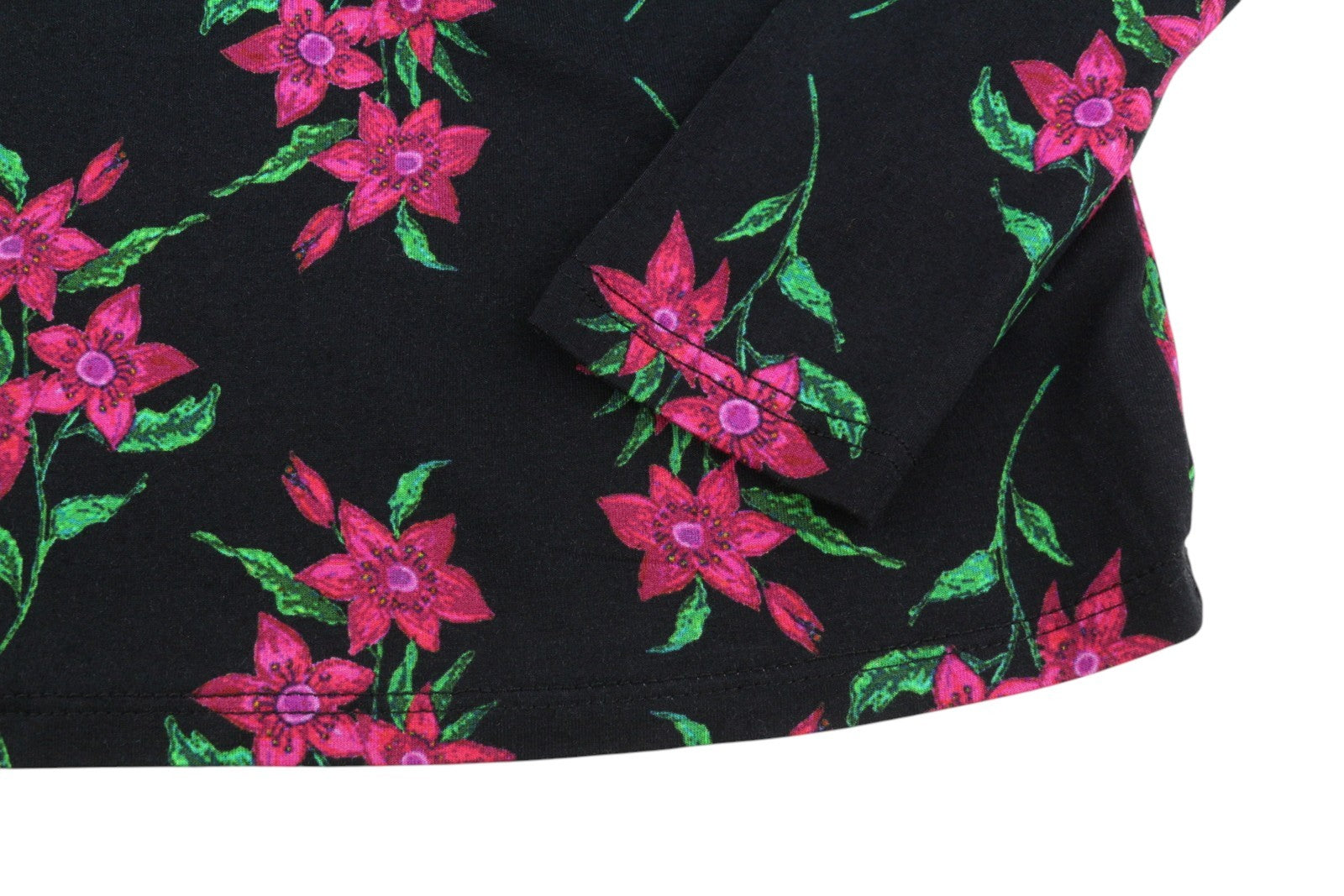 DESIGUAL TS Kim Women Blouse M Black Floral Open Back Long Sleeve