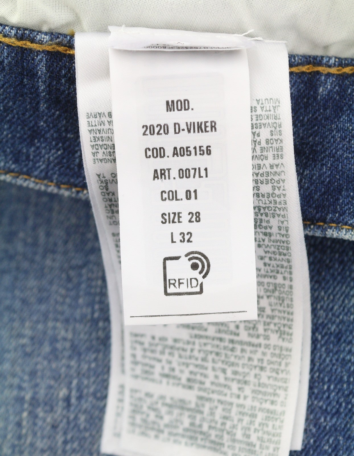 DIESEL 2020 D-Viker 007L1 Men Jeans W28/L32 Straight Regular RRP352