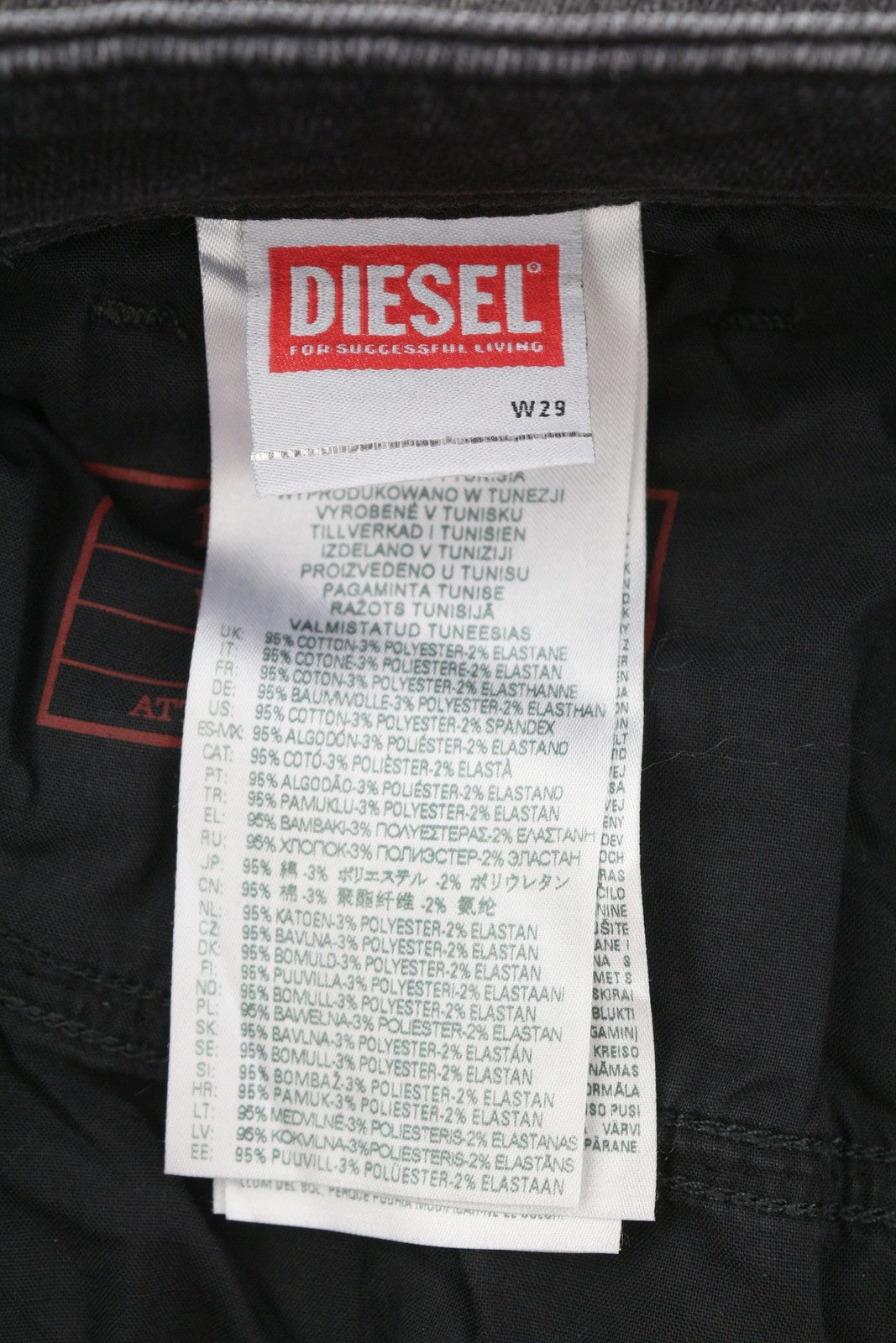 DIESEL 1979 Sleenker 09G54 Men Jeans W29/L34 Black Fade Skinny Low Waist
