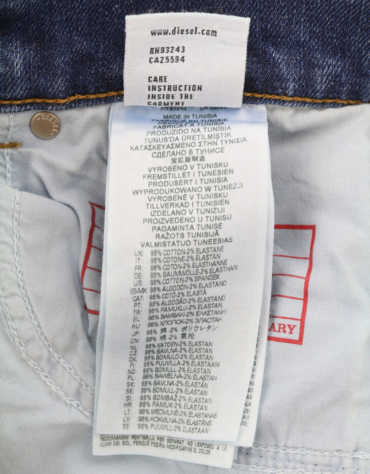 DIESEL 2019 D-Strukt 09E44 Men Jeans W29/L32 Blue Whisker Distress Slim