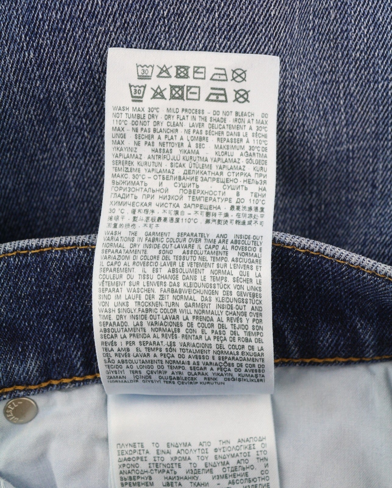 DIESEL 2019 D-Strukt 09E44 Men Jeans W29/L32 Blue Faded Ripped Slim