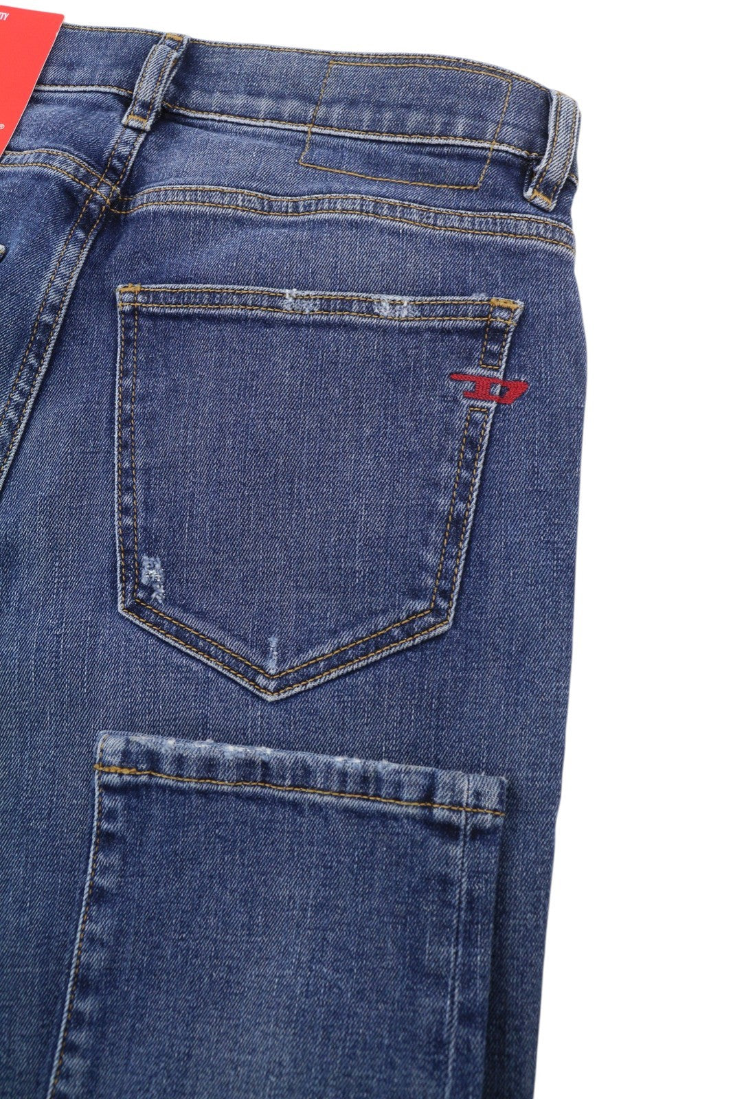 DIESEL 2019 D-Strukt 09E44 Men Jeans W29/L32 Blue Faded Ripped Slim