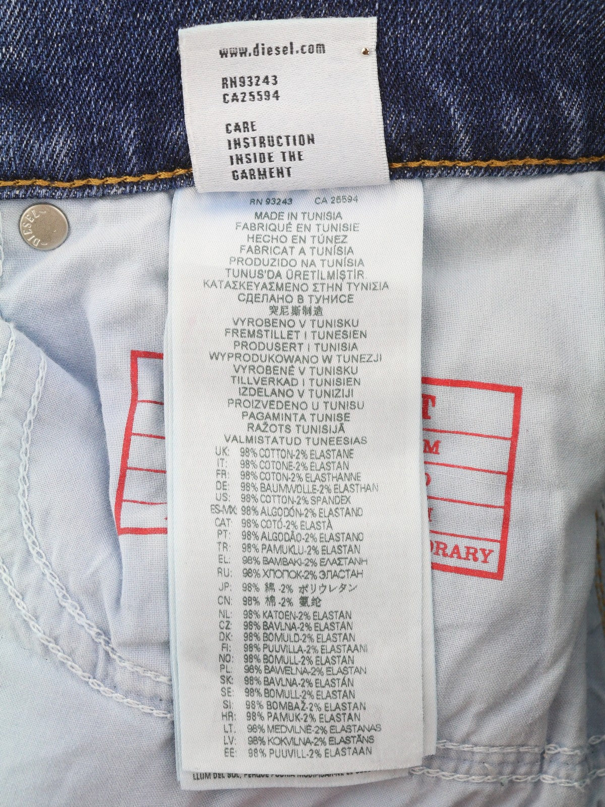 DIESEL 2019 D-Strukt 09E44 Men Jeans W29/L32 Blue Faded Ripped Slim
