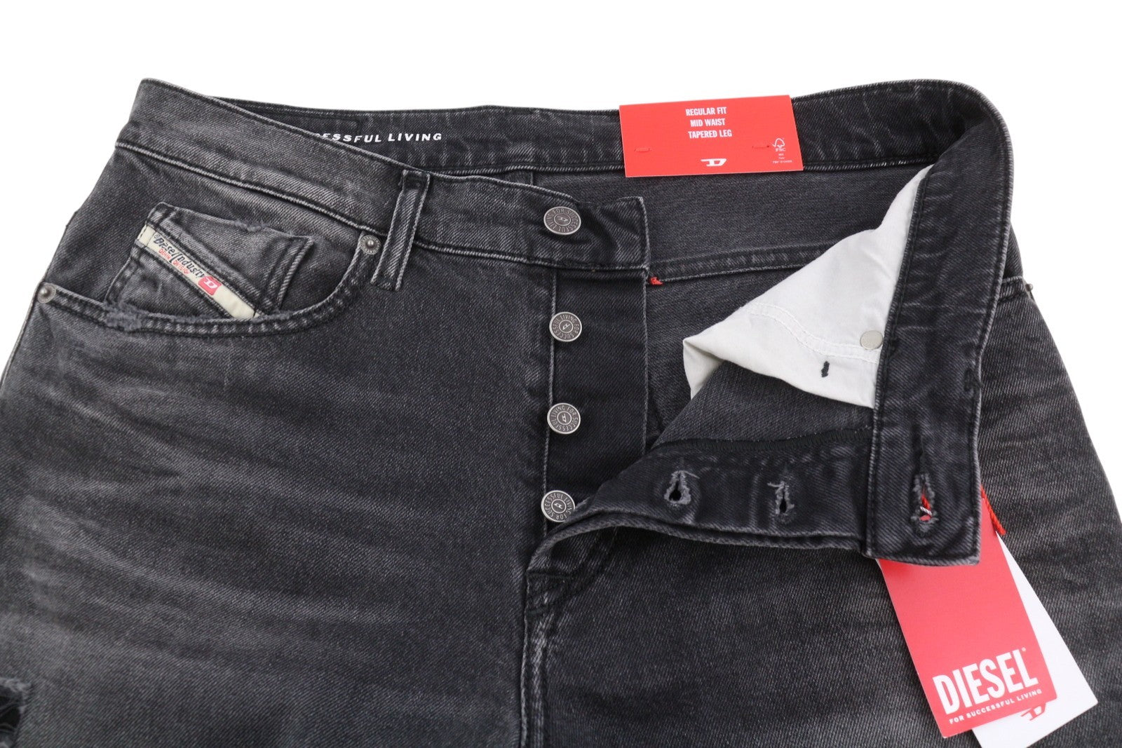 DIESEL 2005 D-Fining 09G19 Men Jeans W30/L32 Black Fade Regular Tapered