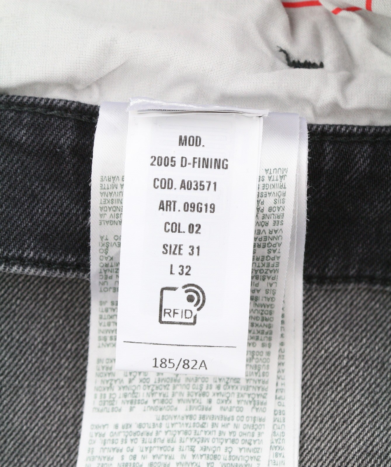 DIESEL 2005 D-Fining 09G19 Men Jeans W31/L32 Black Washed Regular Tapered