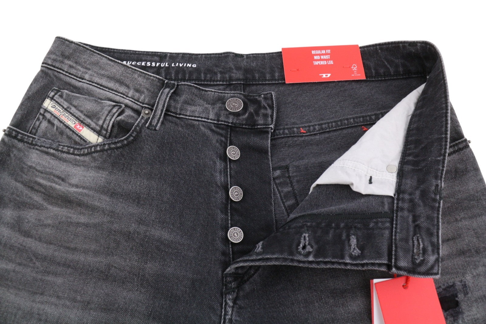 DIESEL 2005 D-Fining 09G19 Men Jeans W31/L32 Black Washed Regular Tapered