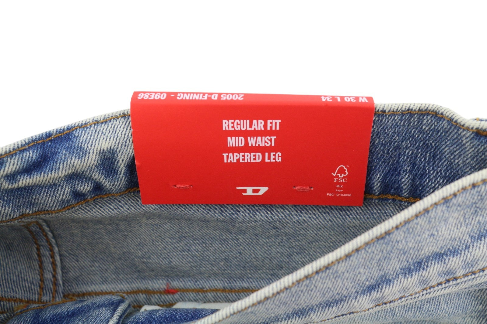 DIESEL 2005 D-Fining 09E86 Men Jeans W30/L34 Blue Fade Regular Tapered