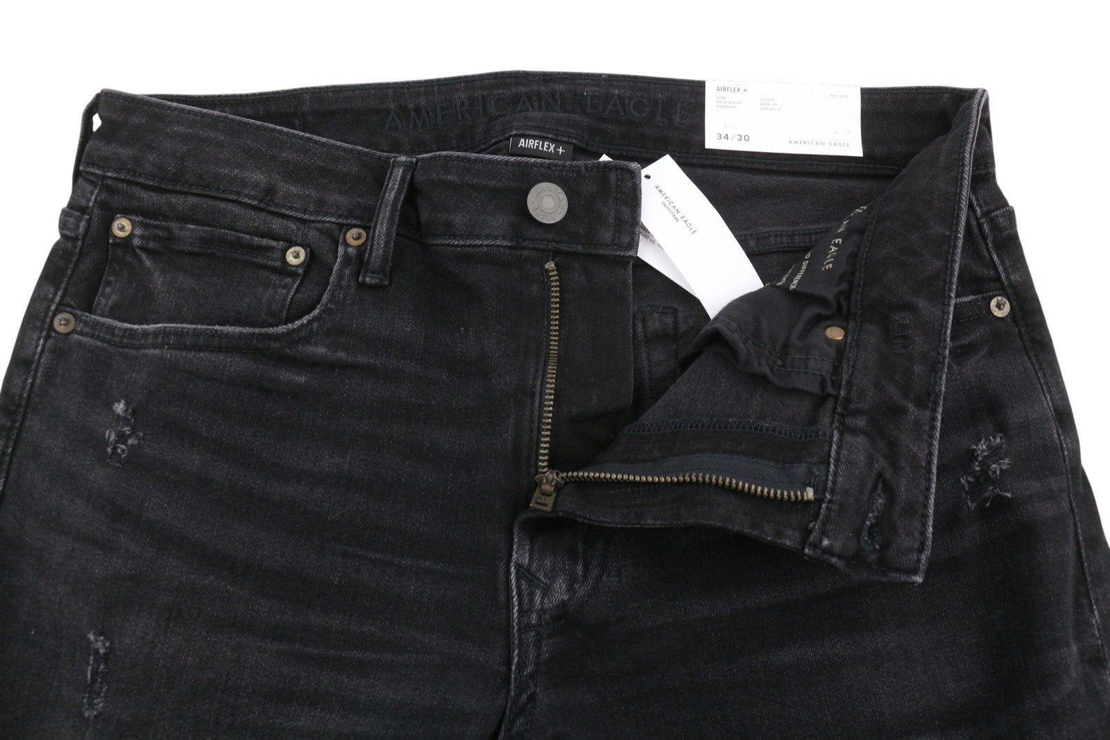 AMERICAN EAGLE OUTFITTERS Airflex+ Men Jeans W34/L30 Black Slim Stretch
