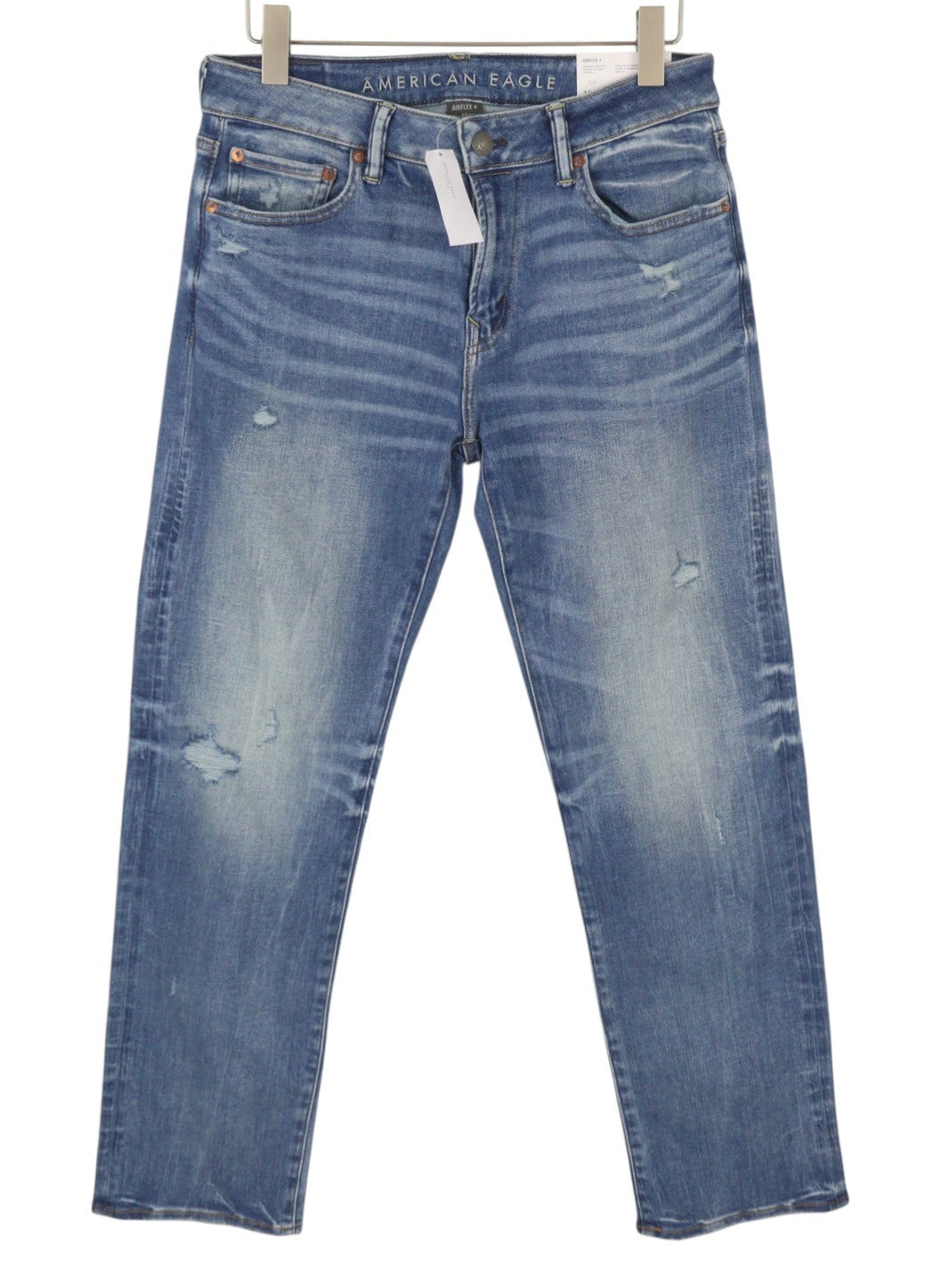 AMERICAN EAGLE OUTFITTERS Airflex+ Men Jeans W32/L34 Destroy Bootcut Blue