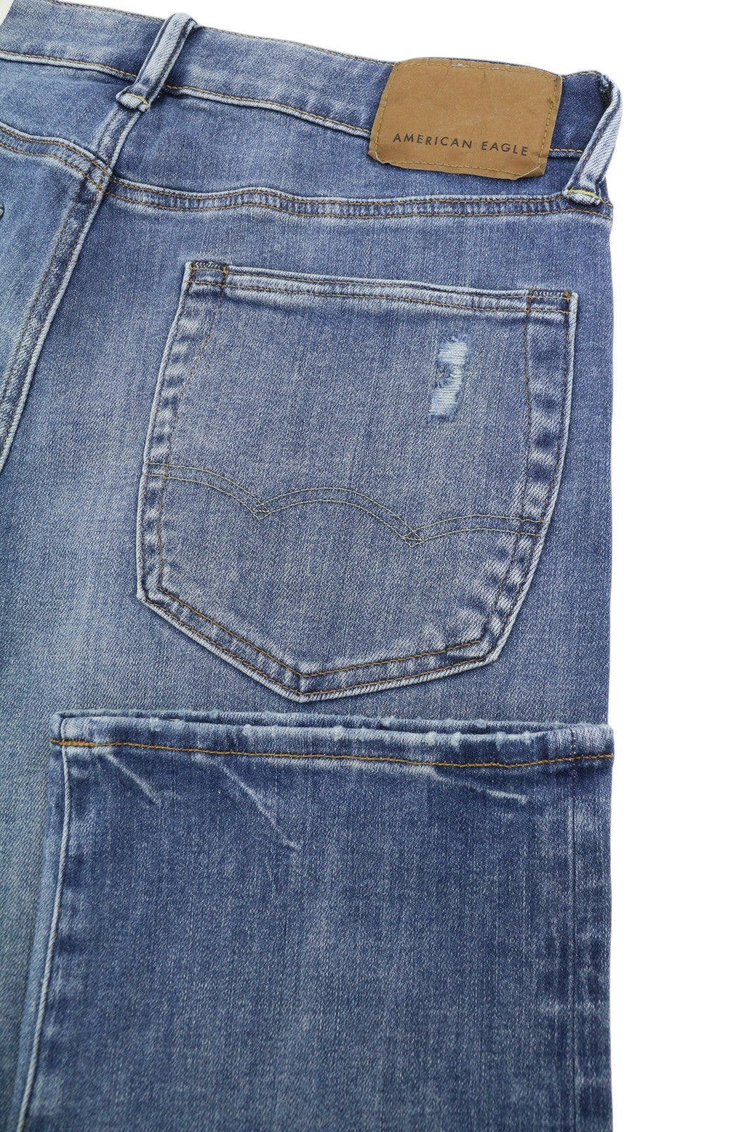 AMERICAN EAGLE OUTFITTERS Airflex+ Men Jeans W32/L34 Destroy Bootcut Blue