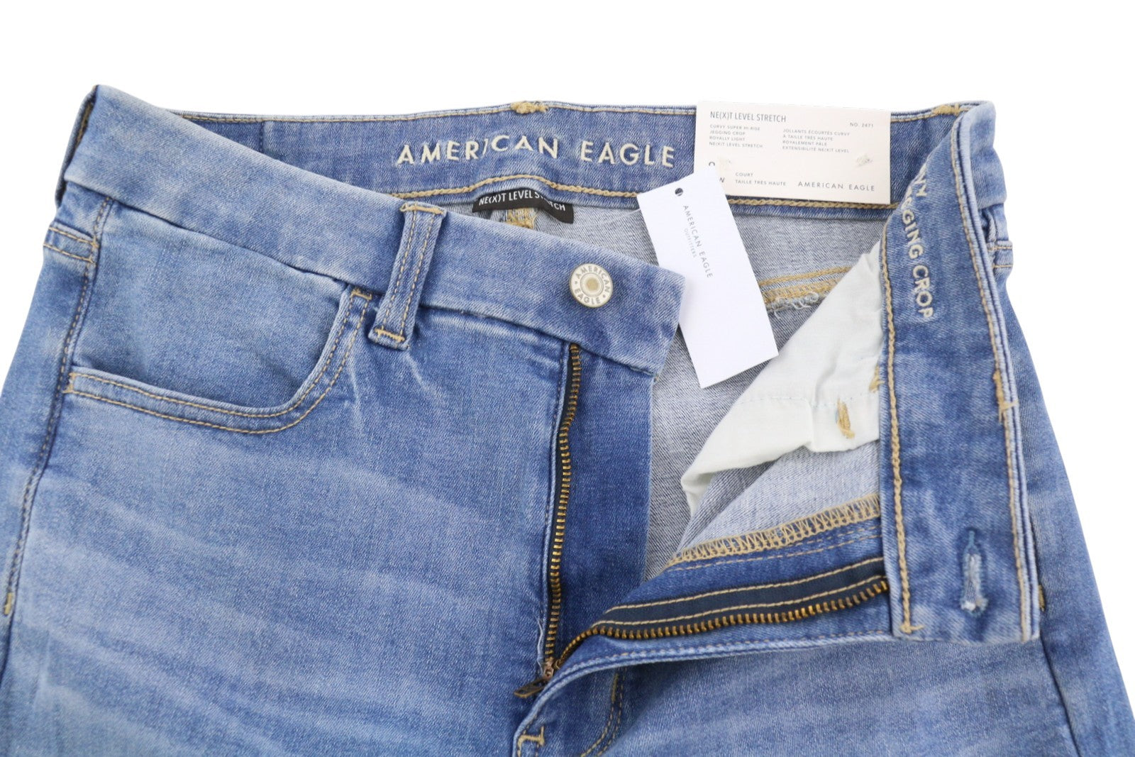 AMERICAN EAGLE OUTFITTERS Curvy Super Hi-Rise Women Jeans W29 Blue Crop Jegging