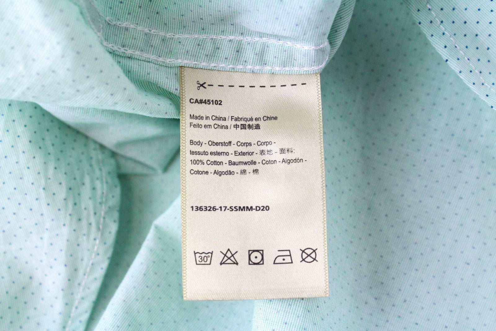 SCOTCH & SODA Men Shirt 2XL Green Button-Up Twill Polka Dot Pocket Square