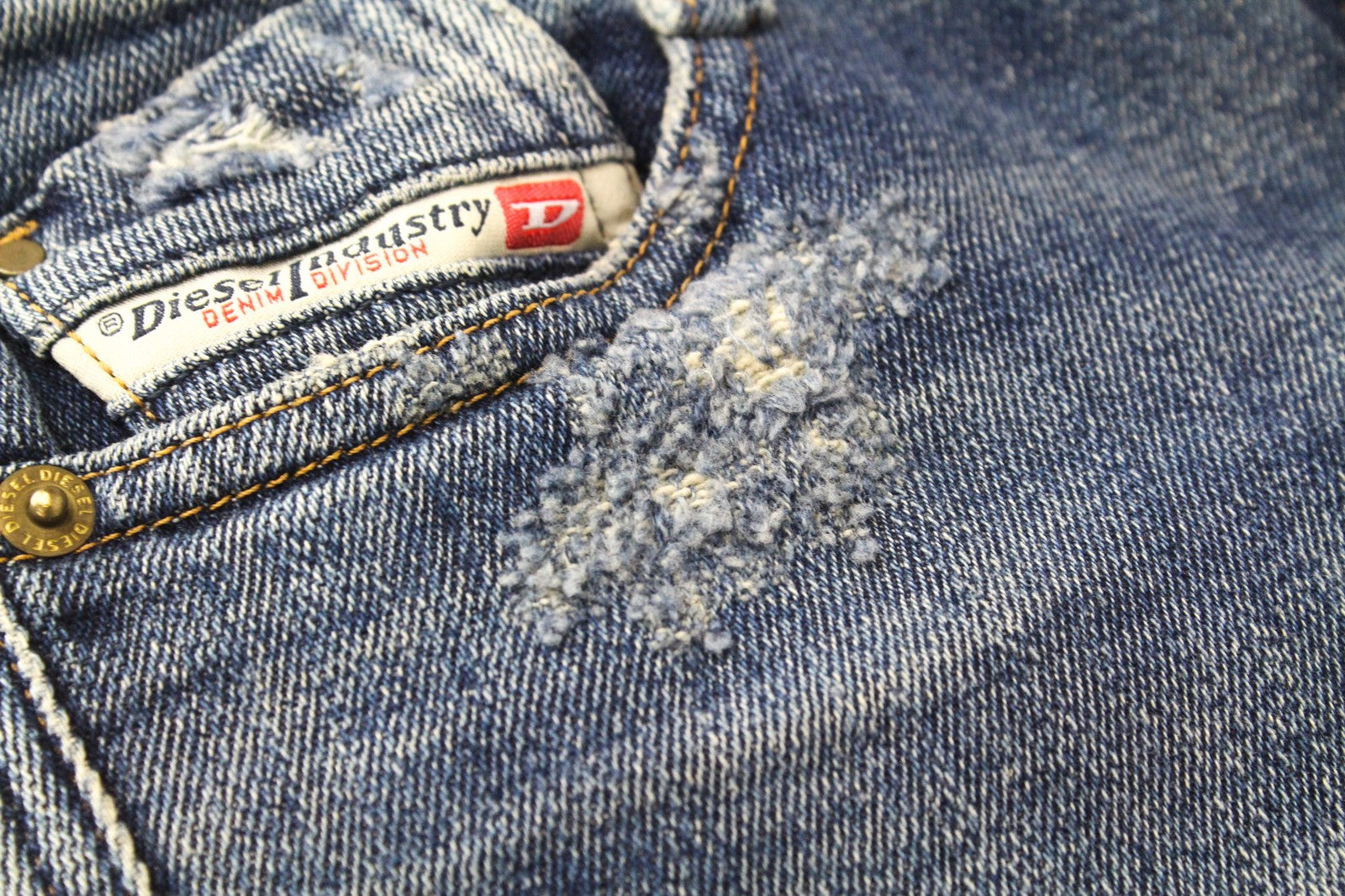 DIESEL D-Rifty 0890Y Women Jeans W23/L30 Blue Girls Slim Low Waist Distressed