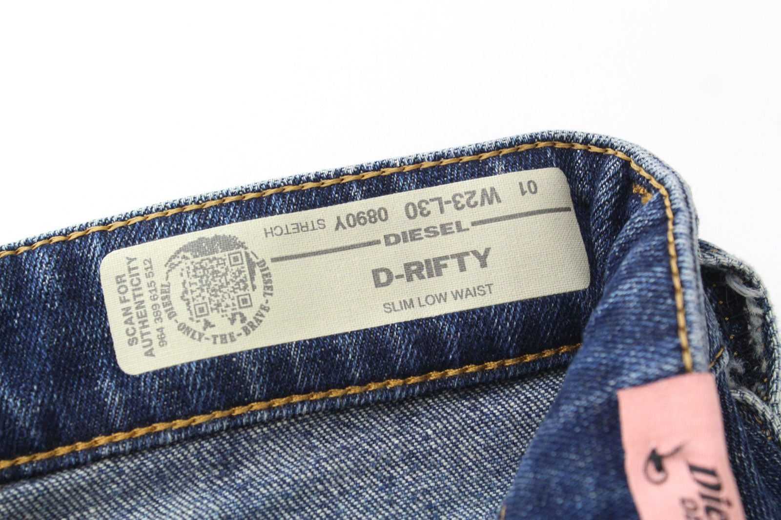 DIESEL D-Rifty 0890Y Women Jeans W23/L30 Blue Girls Slim Low Waist Distressed