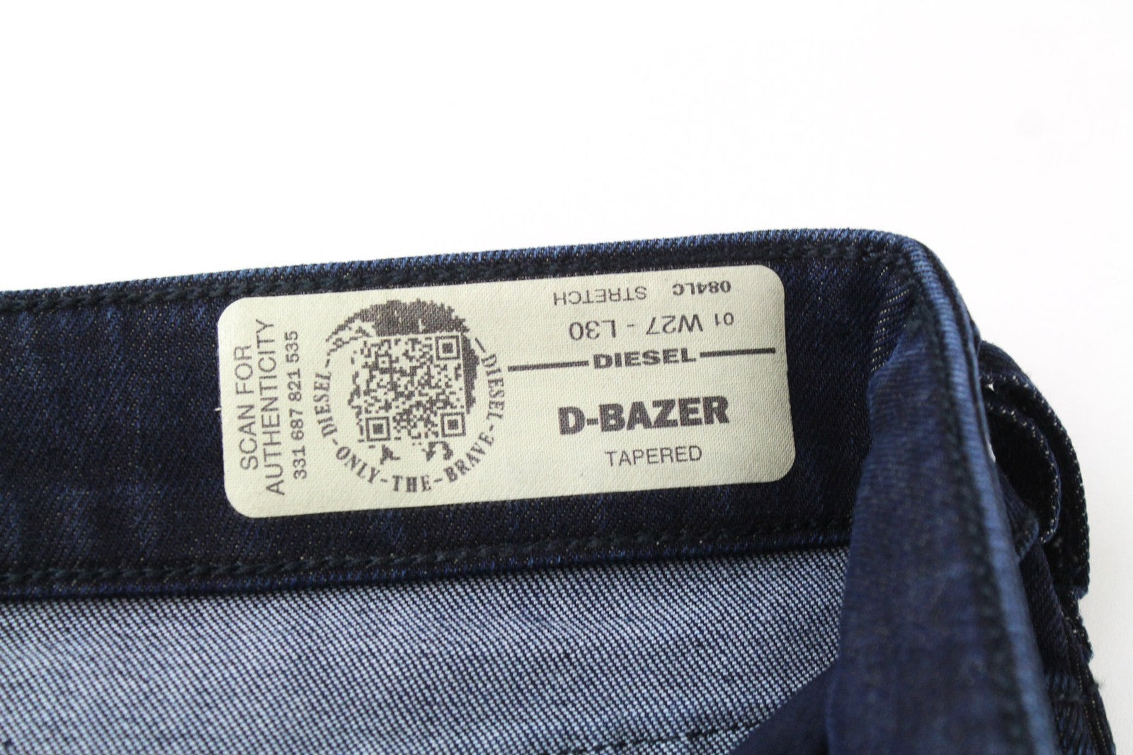 DIESEL D-Bazer 084LC Men Jeans W27/L30 Dark Blue Stretch Tapered Boys Button