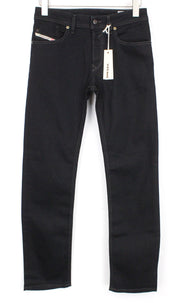 DIESEL Waykee 0886Z Men Jeans W27/L32 Black Stretch Regular Straight Button
