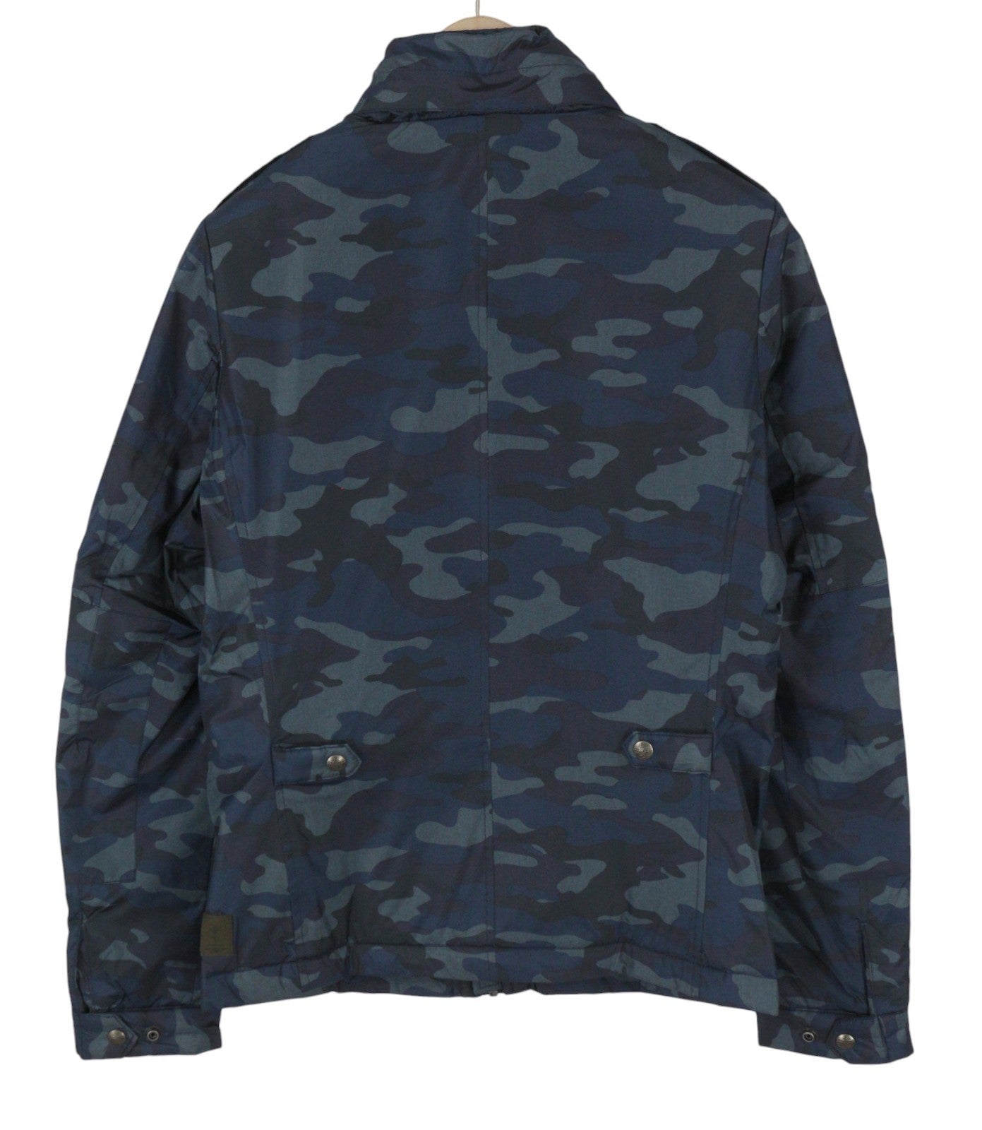 SCOTCH & SODA Men Jacket S Blue Camo Padded Full Zip Hidden Hood