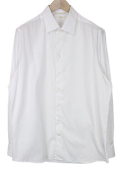 SUITSUPPLY Traveller Men Shirt 43/17 Slim White Pure Cotton Formal Long Sleeve