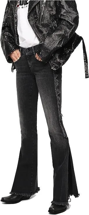 DIESEL D-Ebbey-F 081AH Women Jeans W24/L32 Girls Bootcut Grey Cotton Stretch