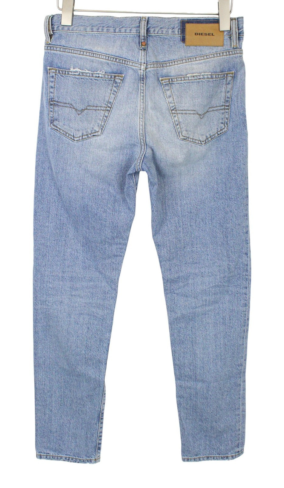 DIESEL Mharky 080AF Men Jeans W28/L32 Slim Skinny Pure Cotton Blue Distressed