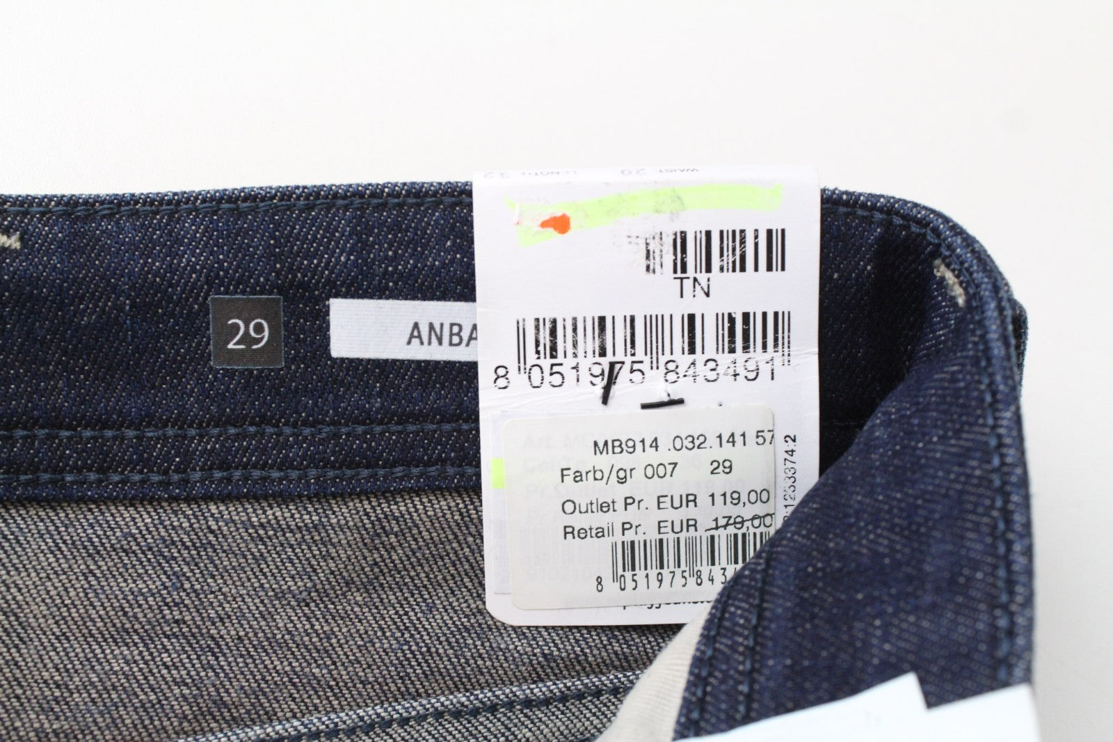 REPLAY Anbass Men Jeans W29/L32 Slim Cotton Stretch Blue Ice Blast Washed