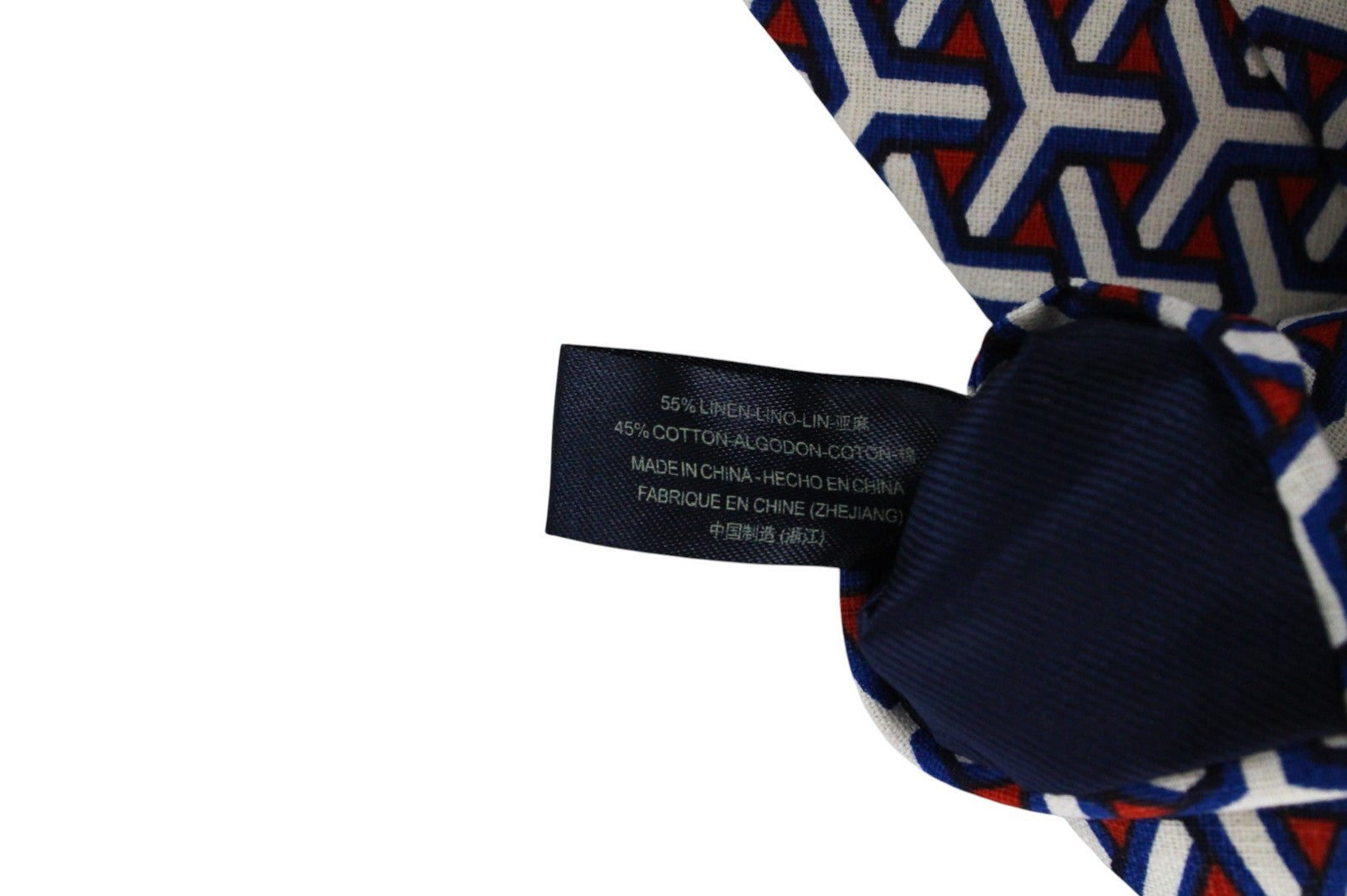 SUITSUPPLY Men Tie 148 x 8 cm Blue Linen Cotton Geometrical Patterned Formal