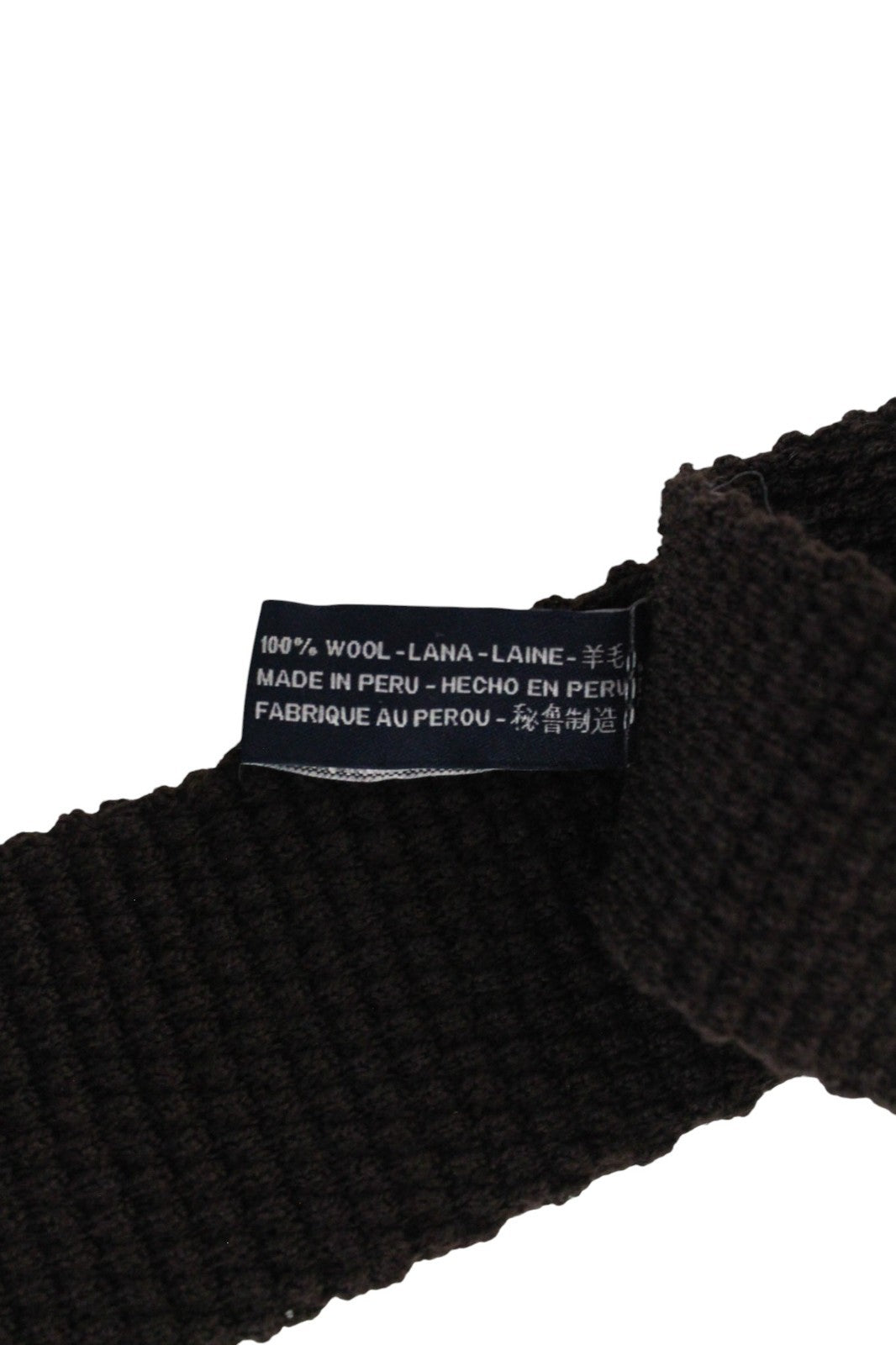 SUITSUPPLY Men Tie ~150 x 6 cm Dark Brown Pure Wool Knitted Squared-End