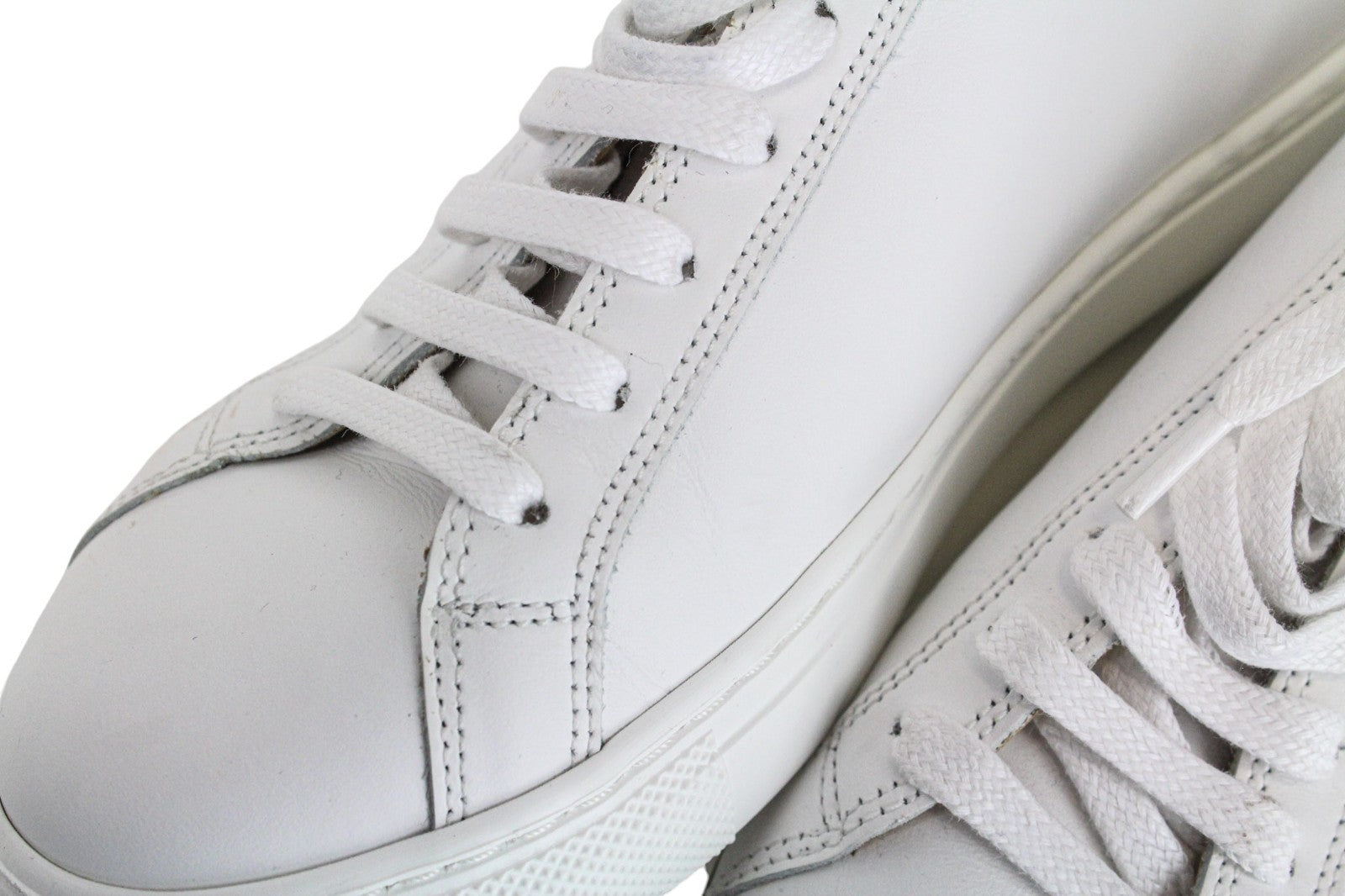 SUITSUPPLY Men Trainers EU37 White Girls Boys Unisex Leather Low-Top Sneakers