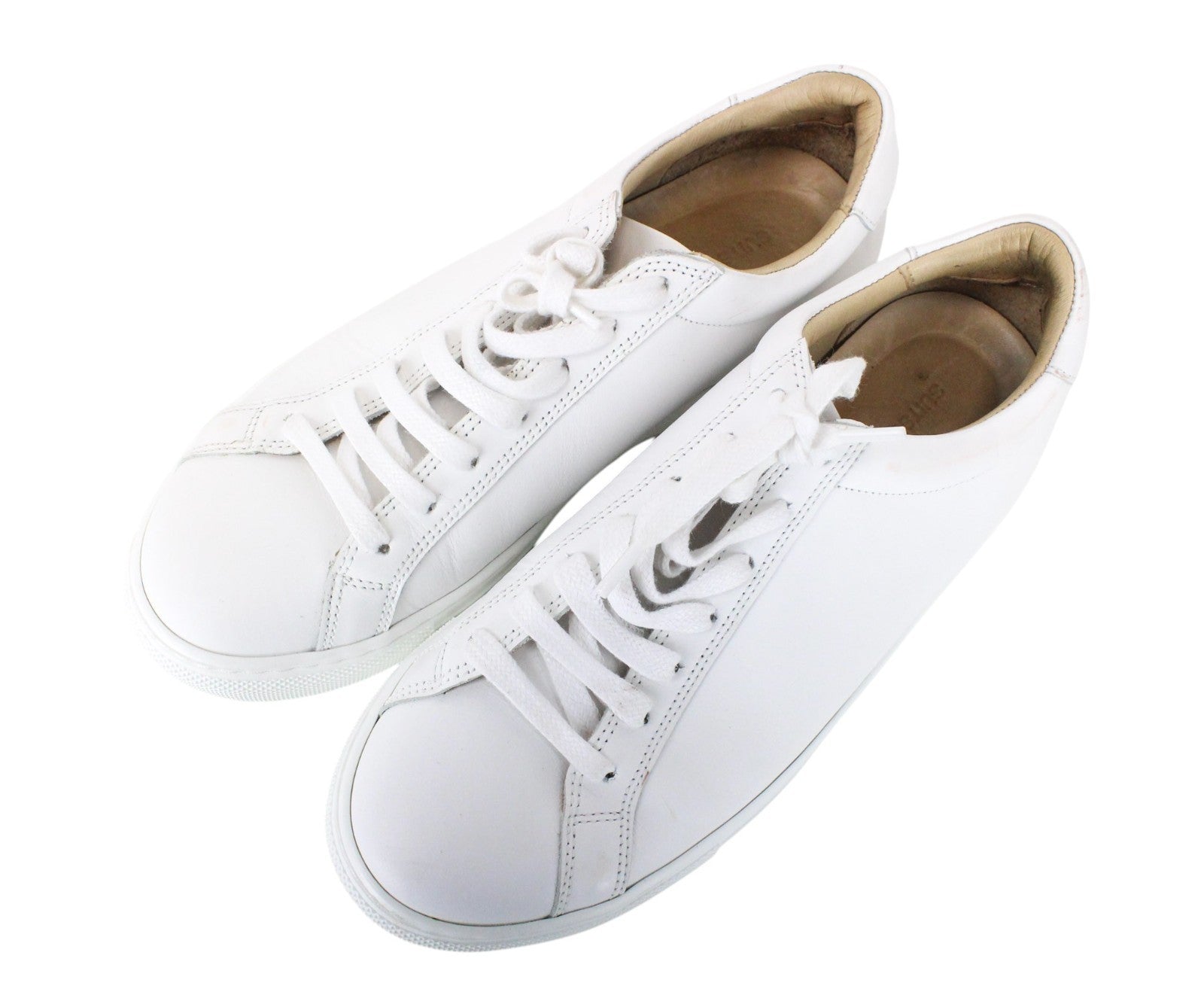SUITSUPPLY Men Trainers EU37 White Girls Boys Unisex Leather Low-Top Sneakers