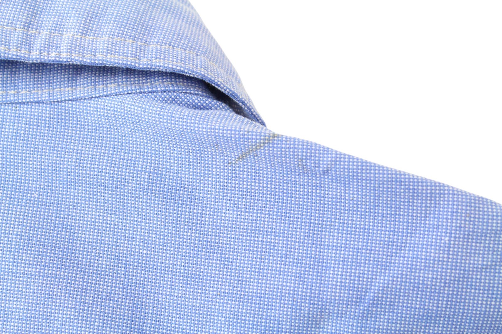 SCOTCH & SODA Men Shirt M Light Blue Melange Painted Cotton Classic Button Up