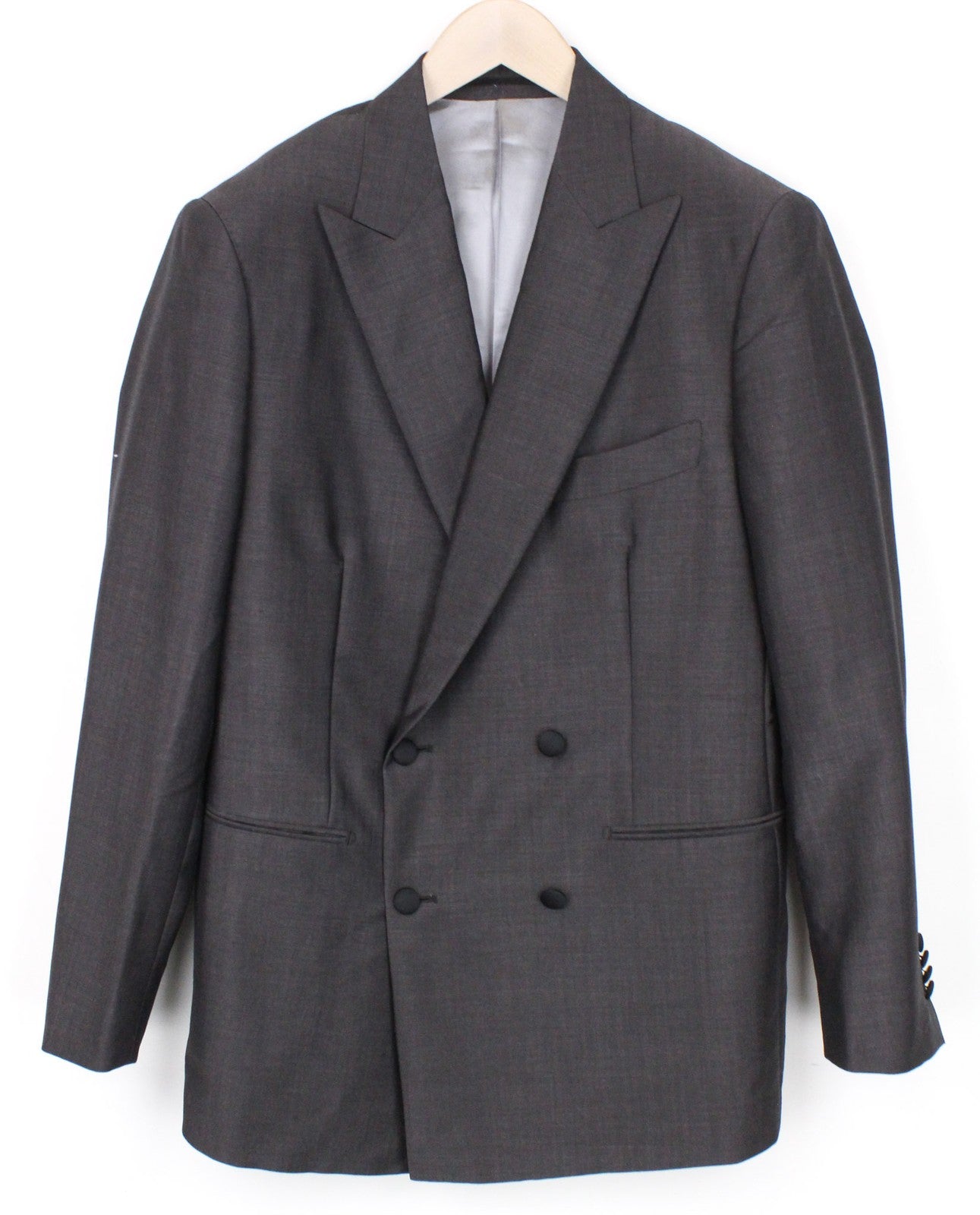 SUITSUPPLY Lazio Men Blazer UK40R Brown Melange Slim Two-Row Wool Mohair Peak