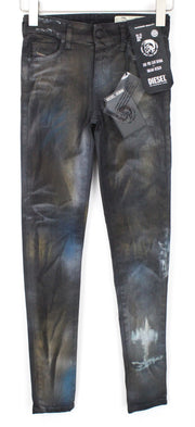 DIESEL Slandy-SP2 069IV Women Jeans W23/L32 Blue Stretch Super Slim Skinny Girls