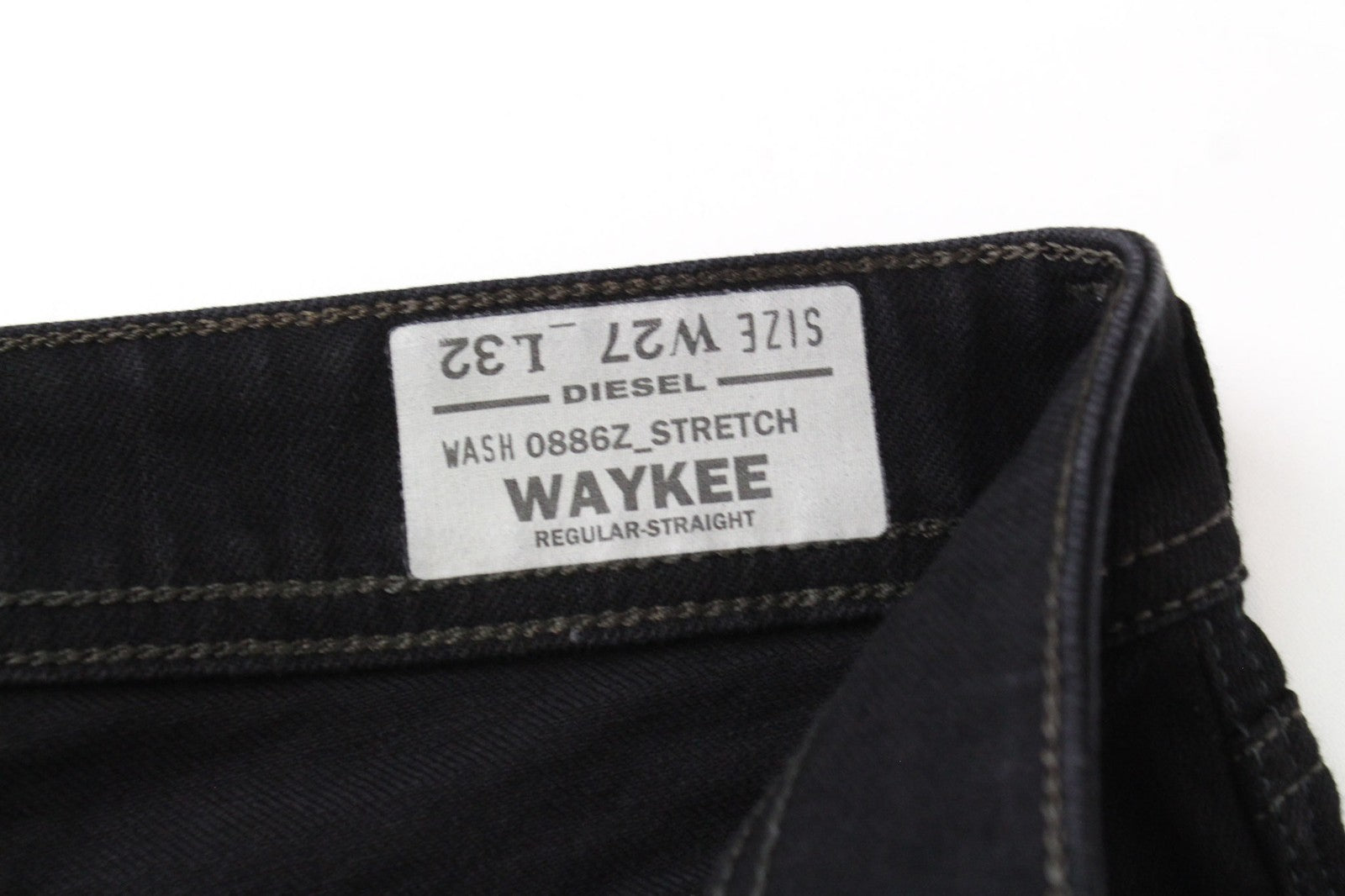 DIESEL Waykee 0886Z Men Jeans W27/L32 Black Stretch Boys Straight Buttoned
