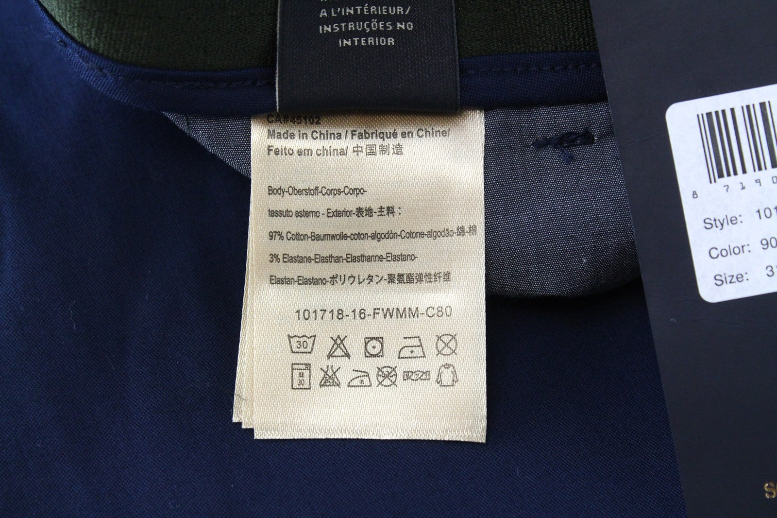 SCOTCH & SODA Mott Men Trousers W31/L32 Marine Blue Chino Classic Super Slim