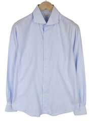 SUITSUPPLY Men Shirt 41/16 Extra Slim Blue Pure Cotton Striped Twill Classic